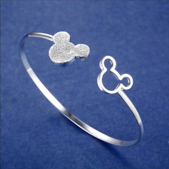 New Sterling Silver Mickey Mouse OPEN bangle - Picture 2 of 9